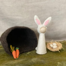 Load image into Gallery viewer, Easter seasonal/nature table rabbits, nests, baskets and felted eggs