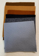 Load image into Gallery viewer, 100% wool felt - Grey, black, brown packs