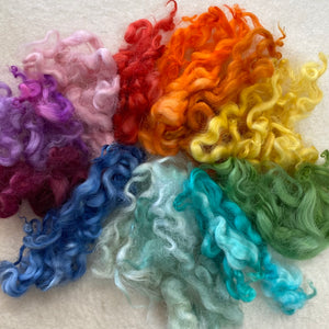 Hand dyed English Leicester for dolls hair