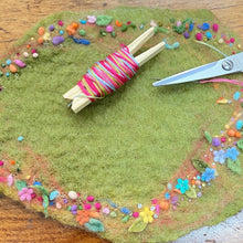 Load image into Gallery viewer, Hand dyed 100 % wool beads and bits