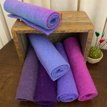 Load image into Gallery viewer, Hand dyed 100% wool felt -*NEW* Purples felt pack