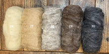 Load image into Gallery viewer, 100% wool mini felt batts (wool roving) single colours