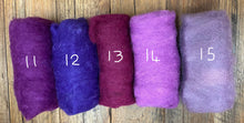 Load image into Gallery viewer, 100% wool mini felt batts (wool roving) single colours