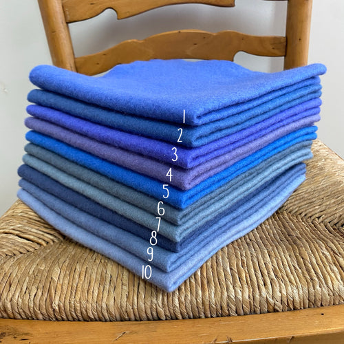 Hand dyed 100% wool felt - Purple/Blue/Grey