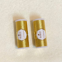 Load image into Gallery viewer, Silver  and Gold metallic embroidery threads