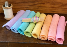 Load image into Gallery viewer, Hand dyed 100% wool felt - Rainbow felt packs