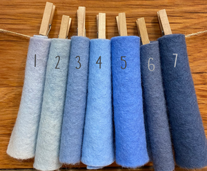 Hand dyed 100% wool felt -Blues