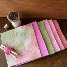 Load image into Gallery viewer, Hand dyed 100% wool felt -Pretty pinks felt packs