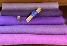 Load image into Gallery viewer, Hand dyed 100% wool felt -*NEW* Purples felt pack