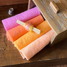 Load image into Gallery viewer, Hand dyed 100% wool felt -Orange and ruby red felt packs