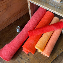 Load image into Gallery viewer, Hand dyed 100% wool felt -Orange and ruby red felt packs