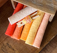 Load image into Gallery viewer, Hand dyed 100% wool felt -Orange and ruby red felt packs