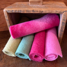 Load image into Gallery viewer, Hand dyed 100% wool felt -Pretty pinks felt packs