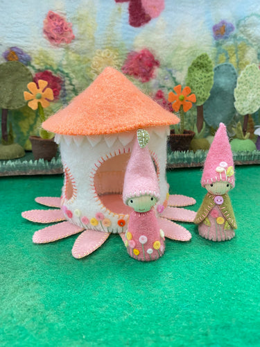 Spring flower gnomes and Spring felt house,