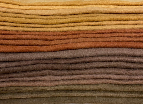 Hand dyed 100% wool felt - Earth colours
