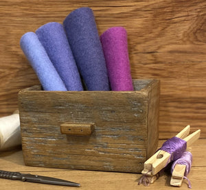 Hand dyed 100% wool felt -Purples felt pack