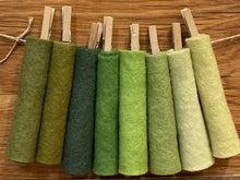 Load image into Gallery viewer, Hand dyed 100% wool felt -Green felt pack