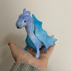 Hand made felt dragons