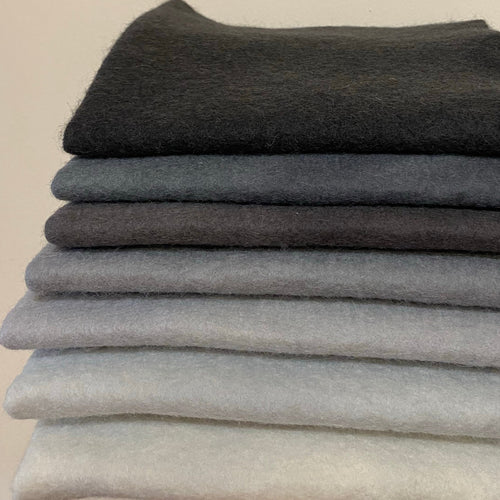 Hand dyed 100% wool felt - Greys-Black