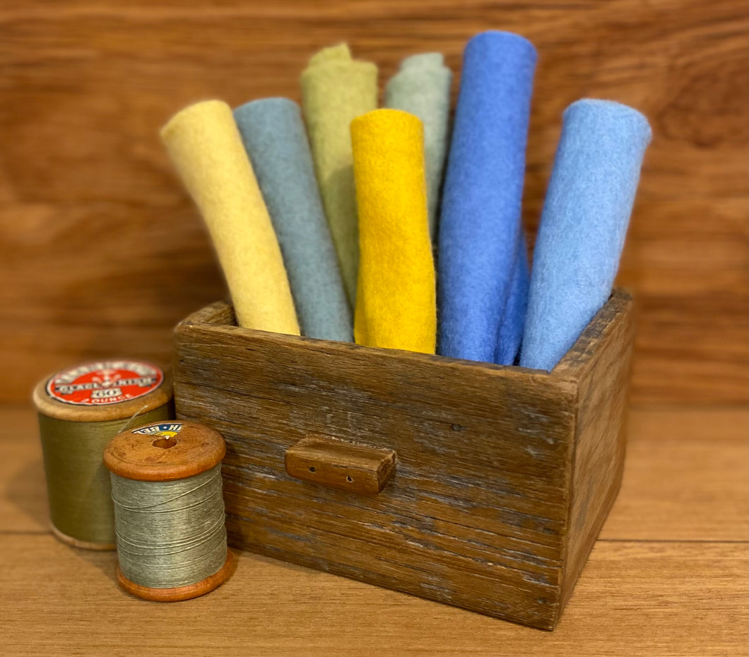 Hand dyed 100% wool felt -Sea breeze felt pack